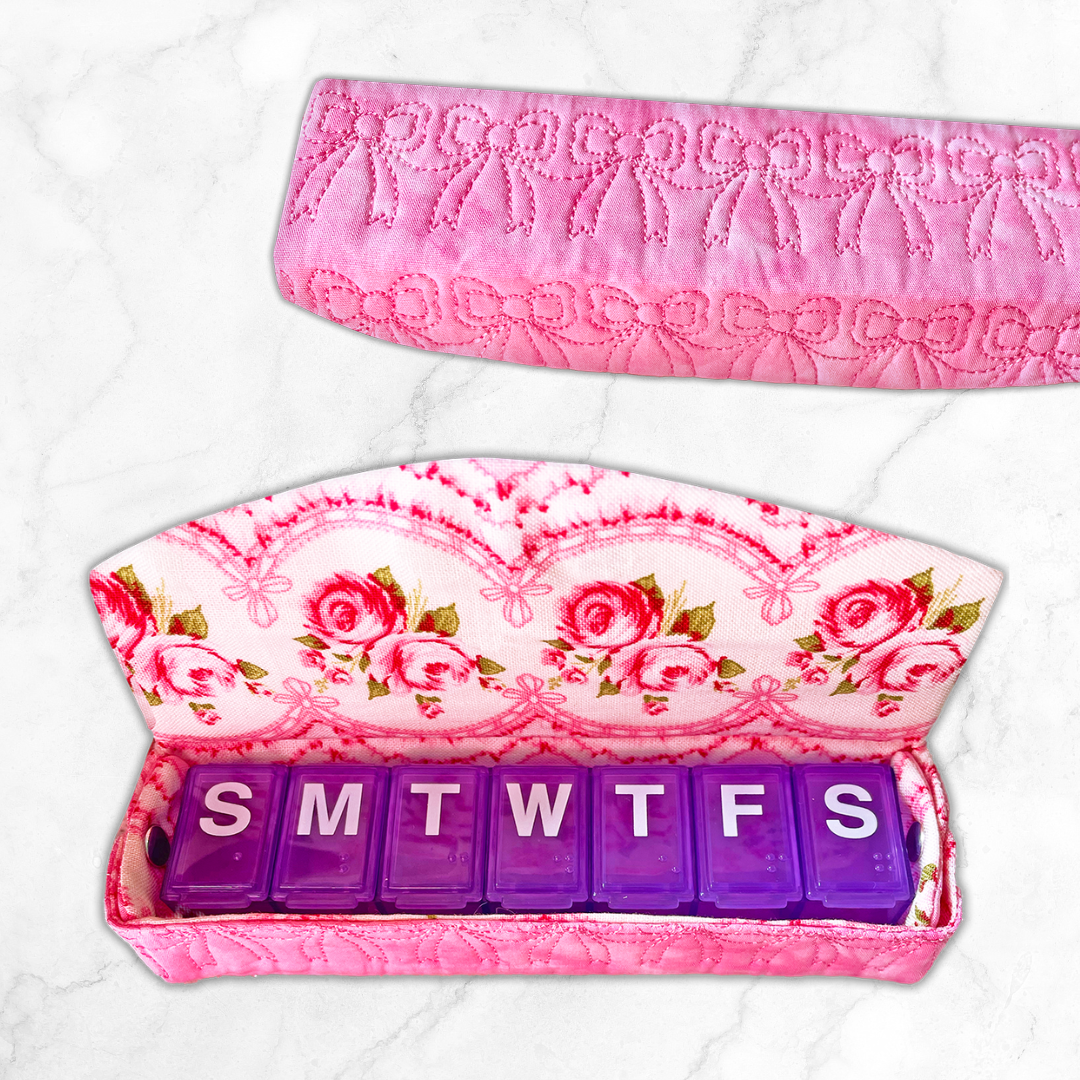 Pill box organizer in the hoop machine embroidery design