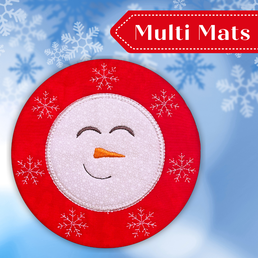 Snowman Multi Mats In the Hoop Embroidery Designs