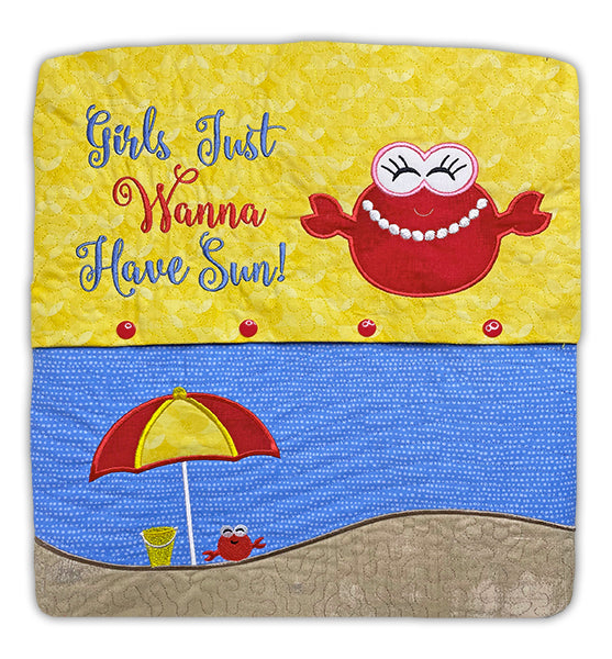 Seaside Sweeties Crab Boy &amp; Girl Pillow In the Hoop Machine Embroidery Designs Download