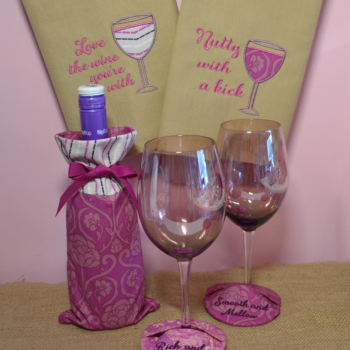 Wine Whimsy Dish Towel Appliques