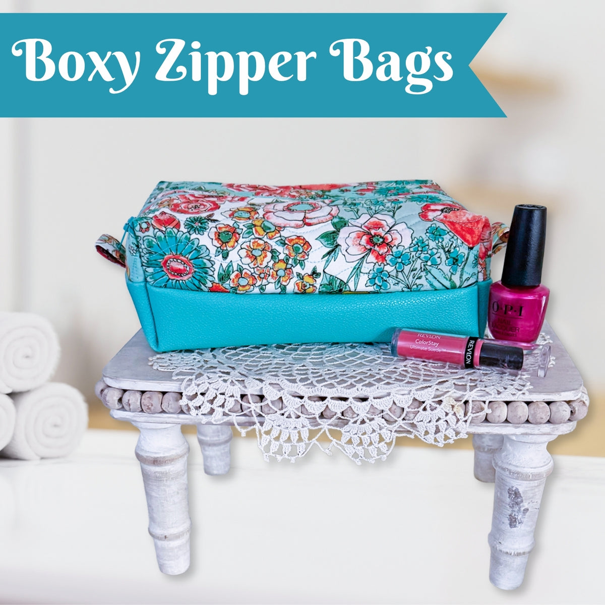 Boxy Zipper Bags In the Hoop Machine Embroidery Designs