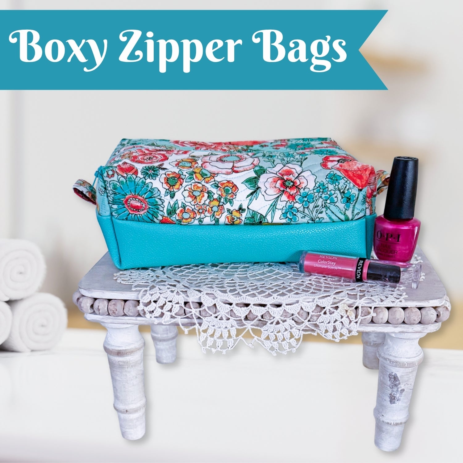 Boxy Zipper Bags In the Hoop Machine Embroidery Designs