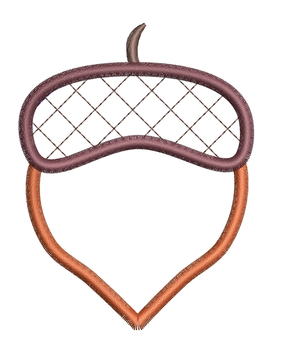Hello Fall Acorn Applique Machine Embroidery Design Set