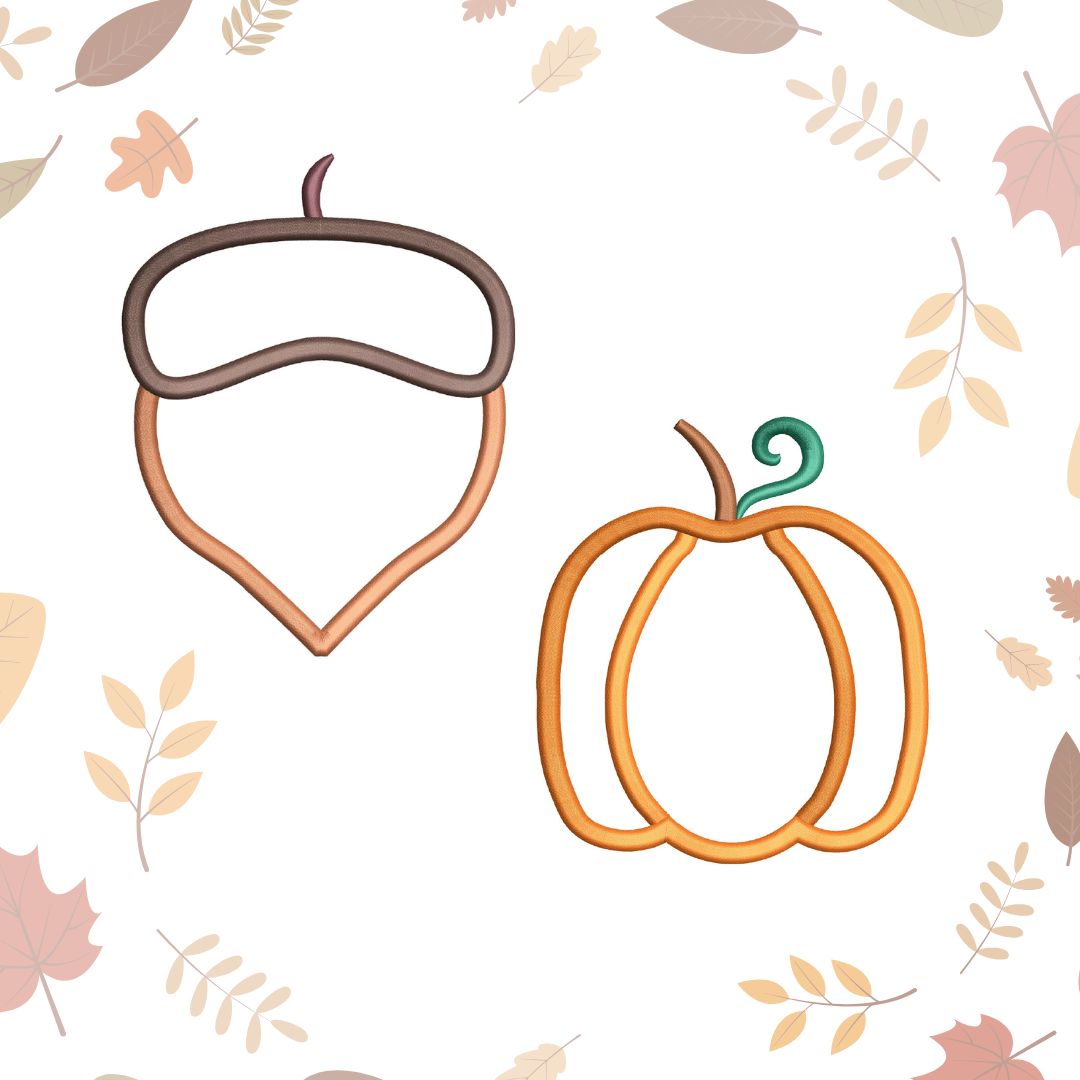 Puffy Foam Pumpkin and Acorn in the hoop Machine Embroidery Designs