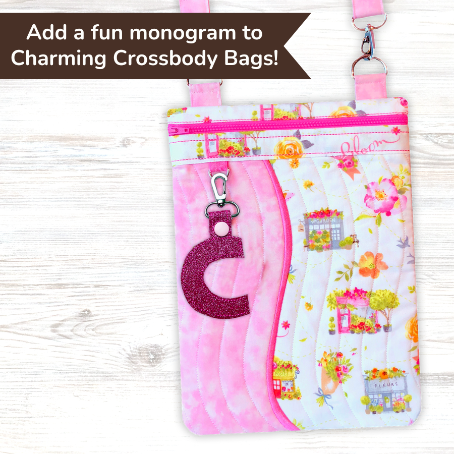 Alphabet Charms + Keychains In the Hoop Embroidery Design