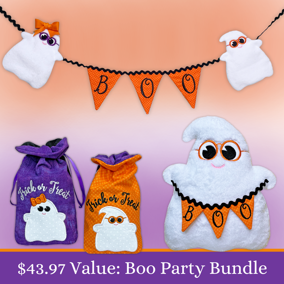 Boo Crew Sewing Pattern/Embroidery Design - PicklePie Designs
