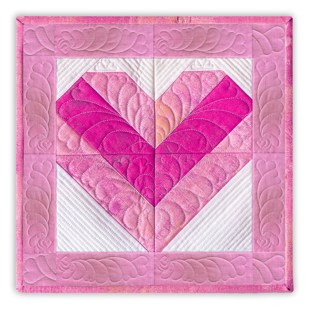 Quilt Borders Series 3: Feather Heart In-the-Hoop Machine Embroider Set