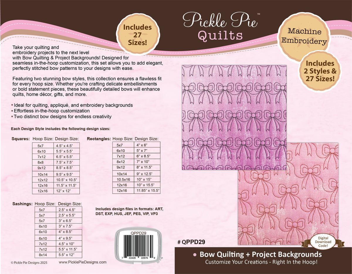 Dealer Only - Bow Motifs &amp; Project Backgrounds ME Design Set