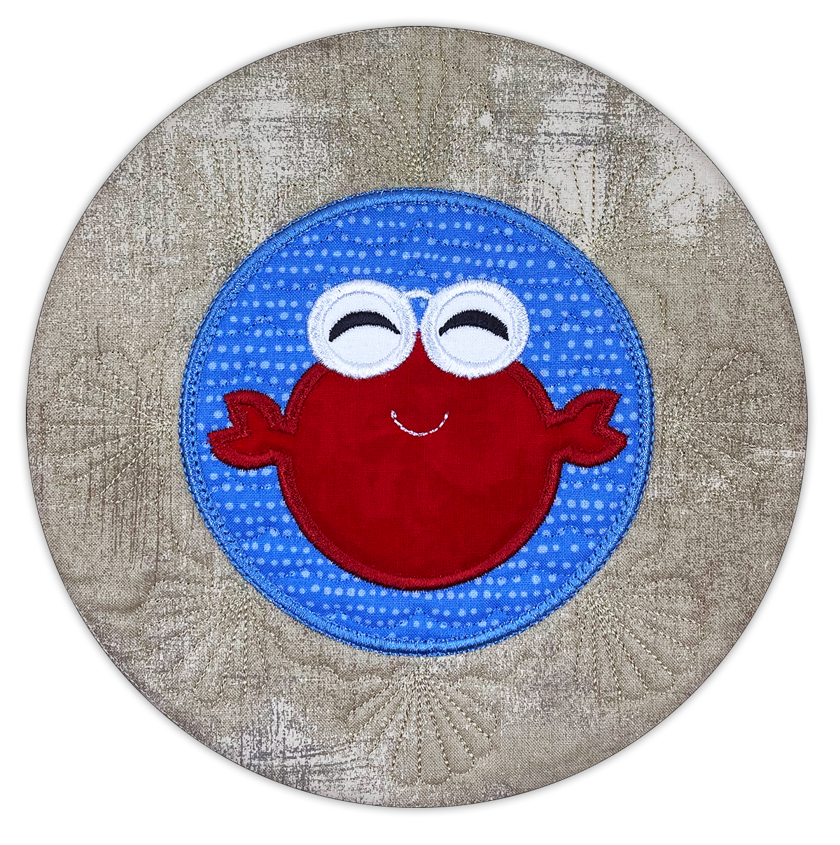 Seaside Sweeties Crab Multi Mats In-the-hoop Machine Embroidery\