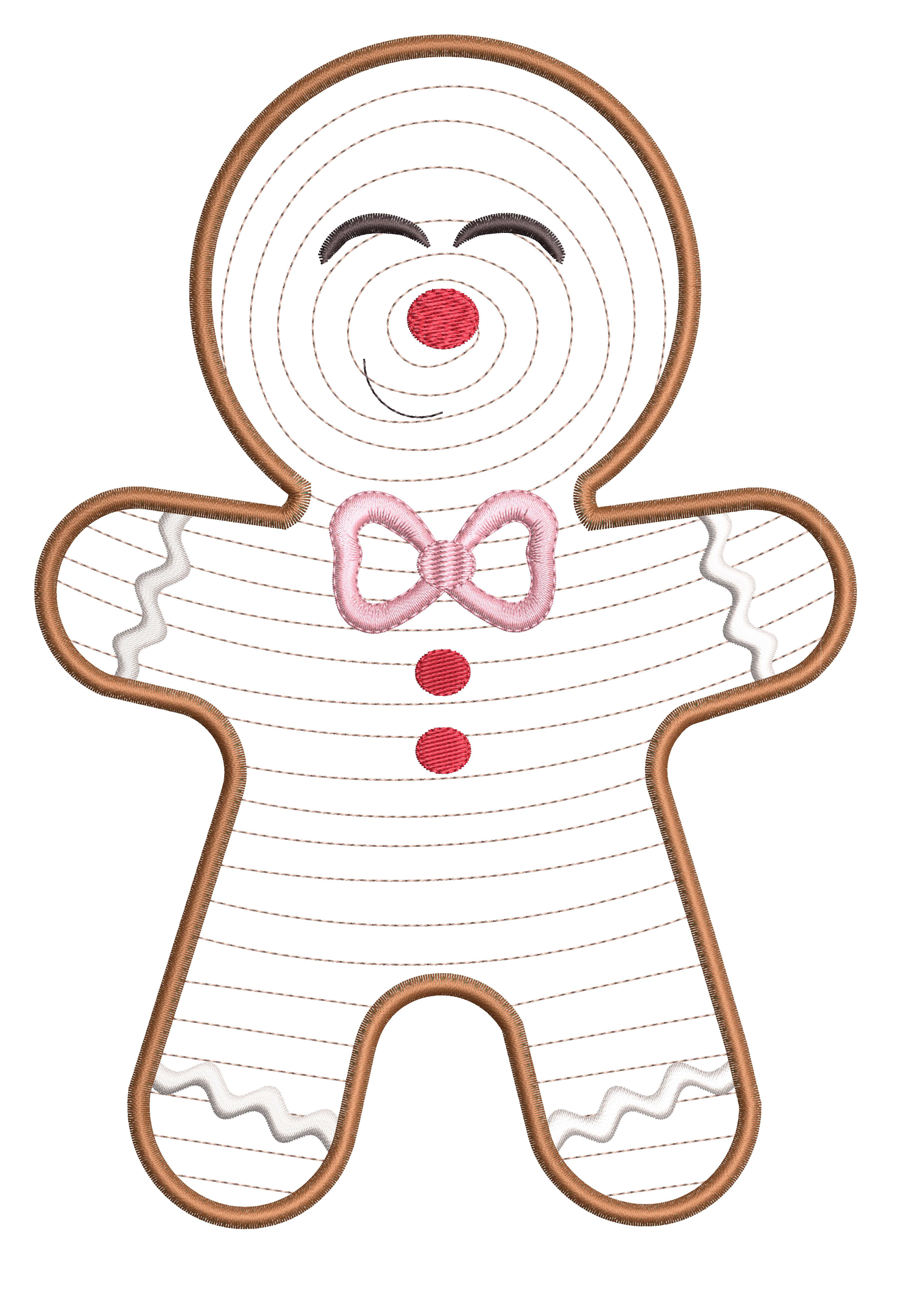 Swirly Gingerbread Appliques Machine Embroidery Design Set