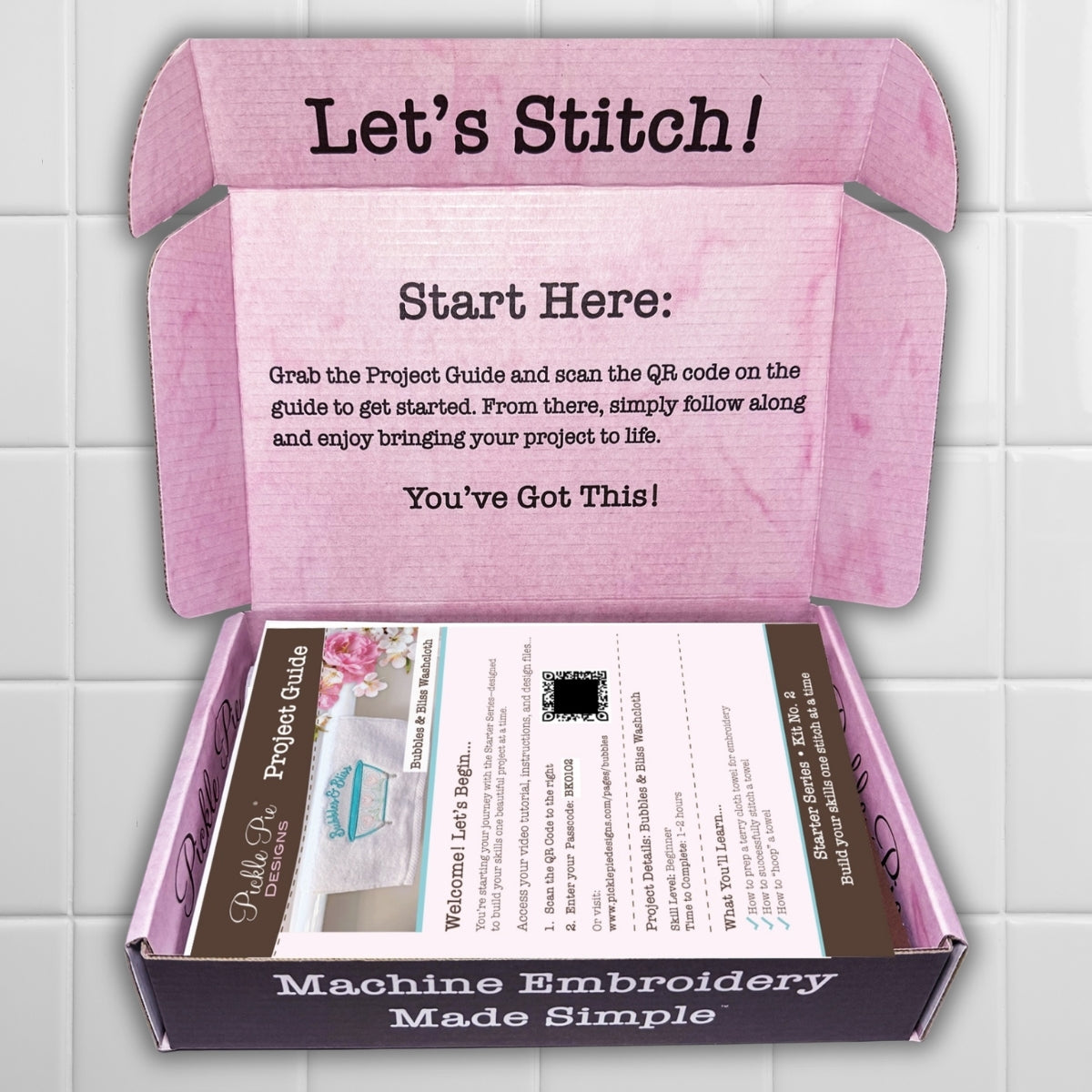Starter Series Machine Embroidery Kit No. 02: Bubbles & Bliss Washcloth