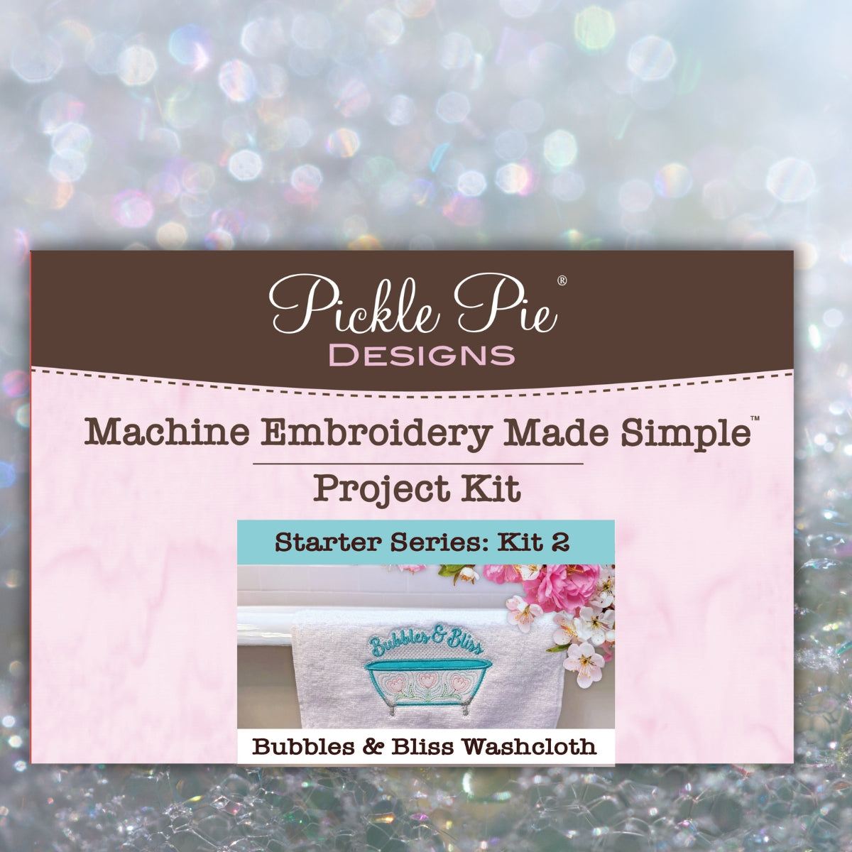 Starter Series Machine Embroidery Kit No. 02: Bubbles & Bliss Washcloth