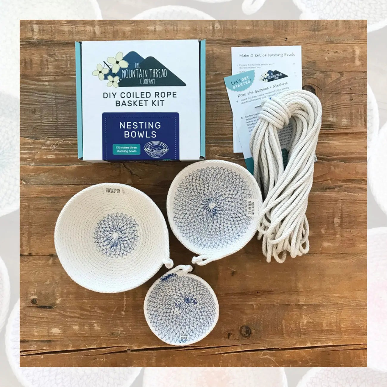 Pickled Rope Coiled Rope Basket Kit Nesting Bowls - PicklePie Designs