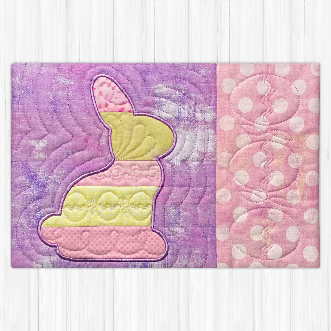 Easter Bunny Mug Rugs &amp; Placemats In the Hoop Machine Embroidery Design Set