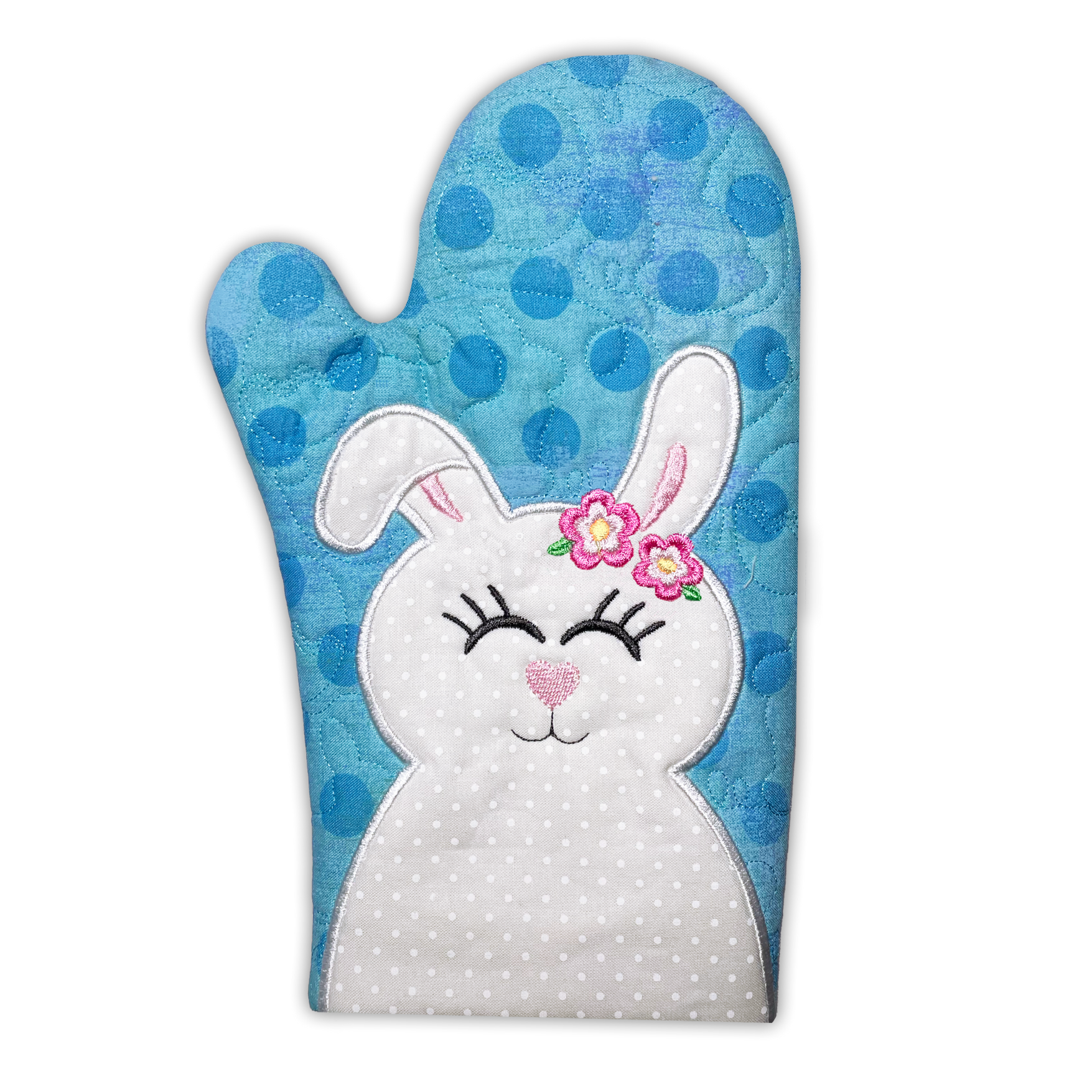 Easter Bunny Oven Mitts In the Hoop Machine Embroidery Design Set