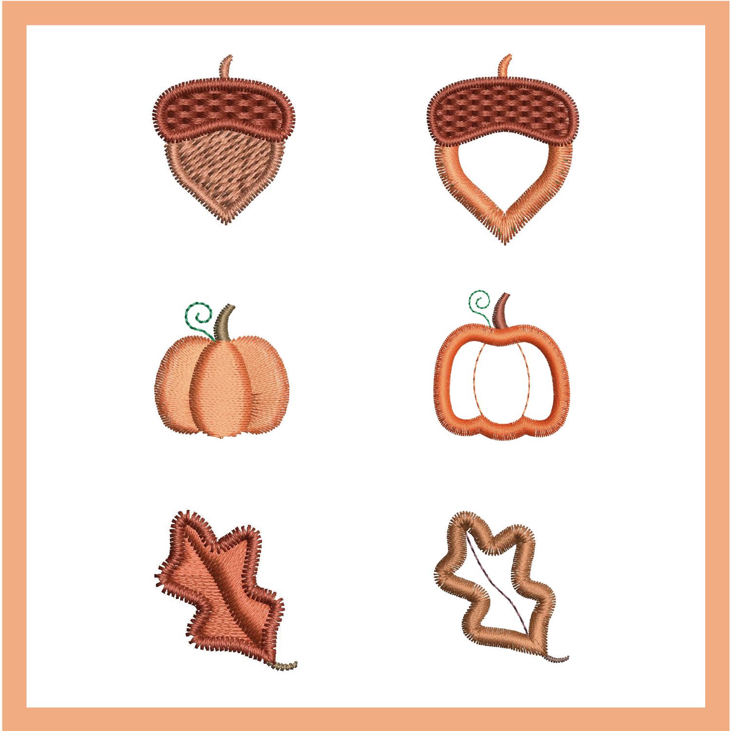 Fall Minis Machine Embroidery Design Set