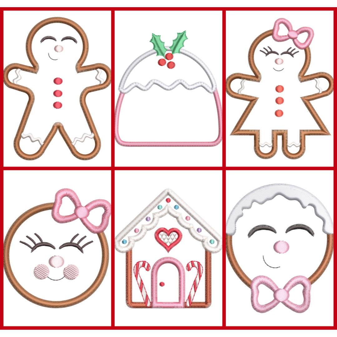 Gingerbread Applique Set