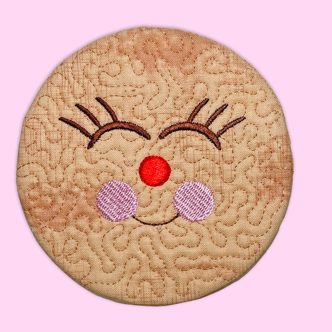 Gingerbread Coasters In the Hoop Machine Embroidery Design