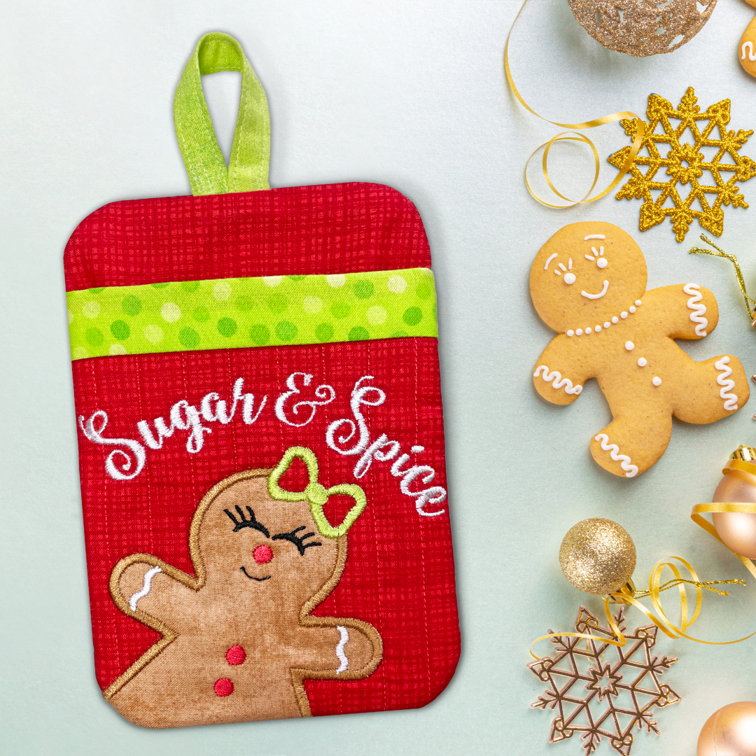 Gingerbread Pot Holders In the Hoop