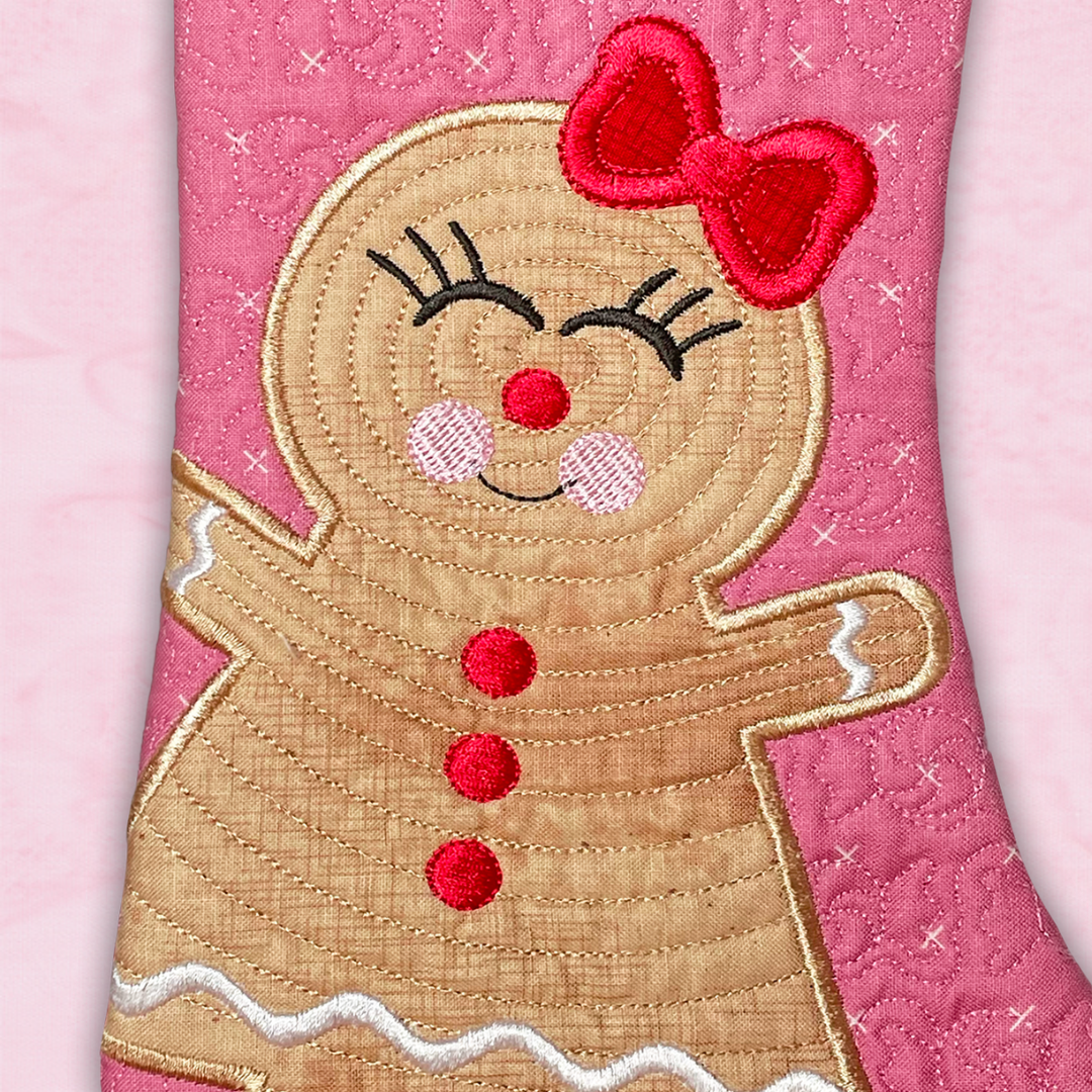 Gingerbread Christmas Stockings In the Hoop