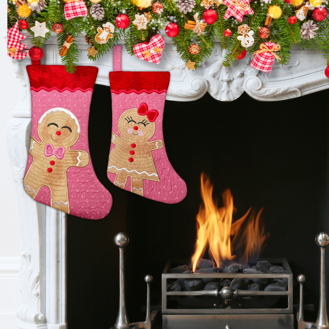 Gingerbread Christmas Stockings In the Hoop