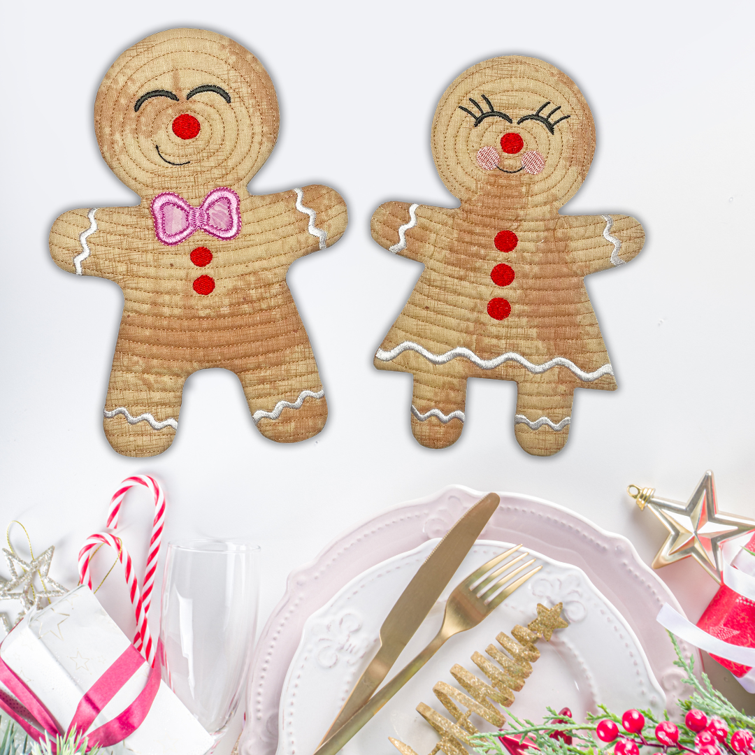 Gingerbread Trivet In the Hoop Machine Embroidery Design
