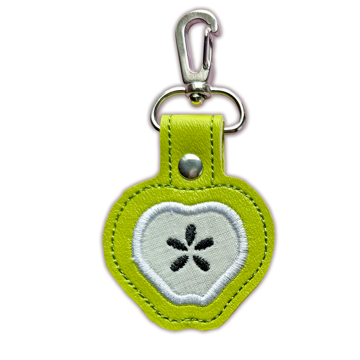 Apple Charm Keychain In the Hoop Machine Embroidery Design