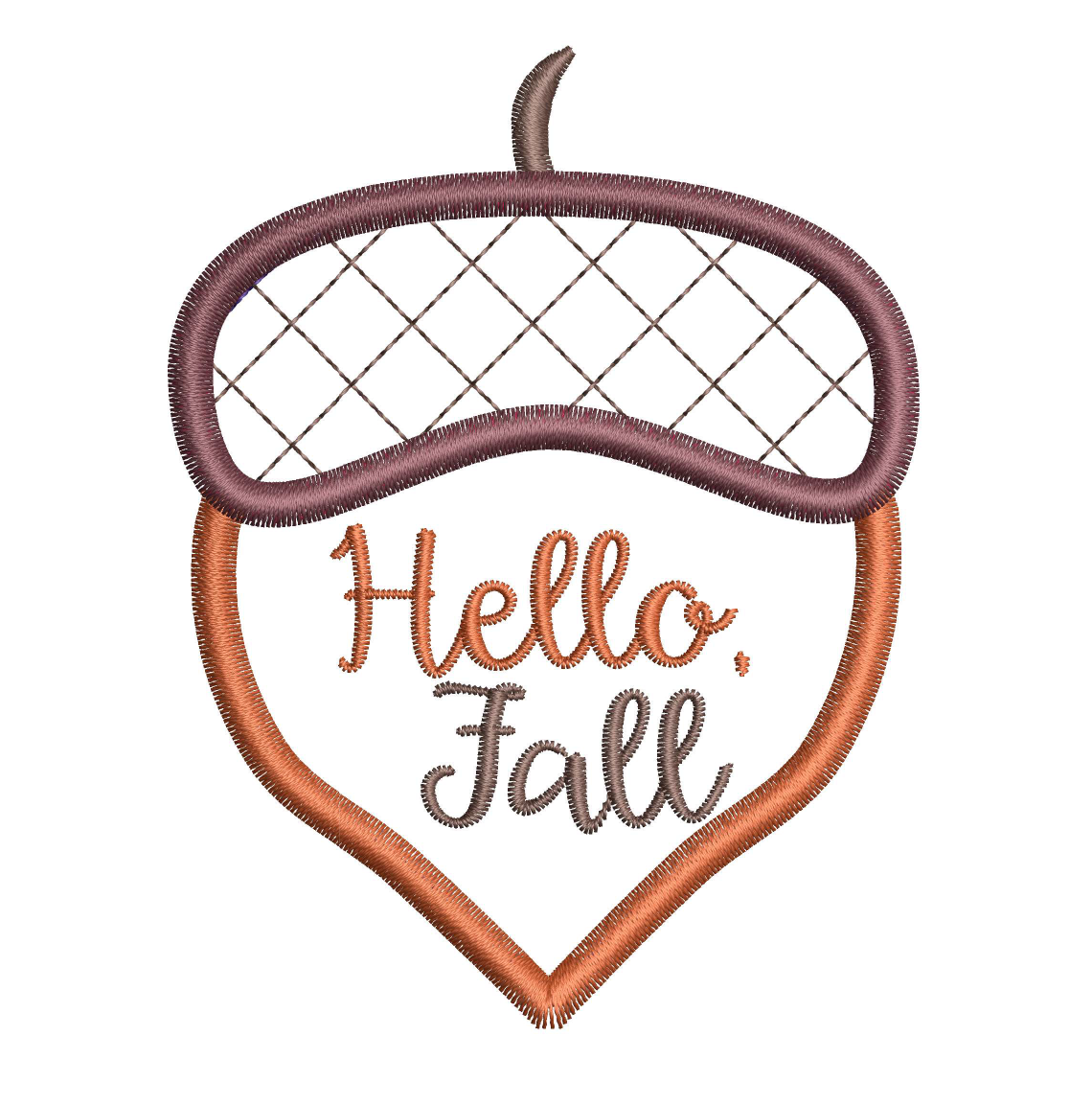Hello Fall Acorn Applique Machine Embroidery Design Set