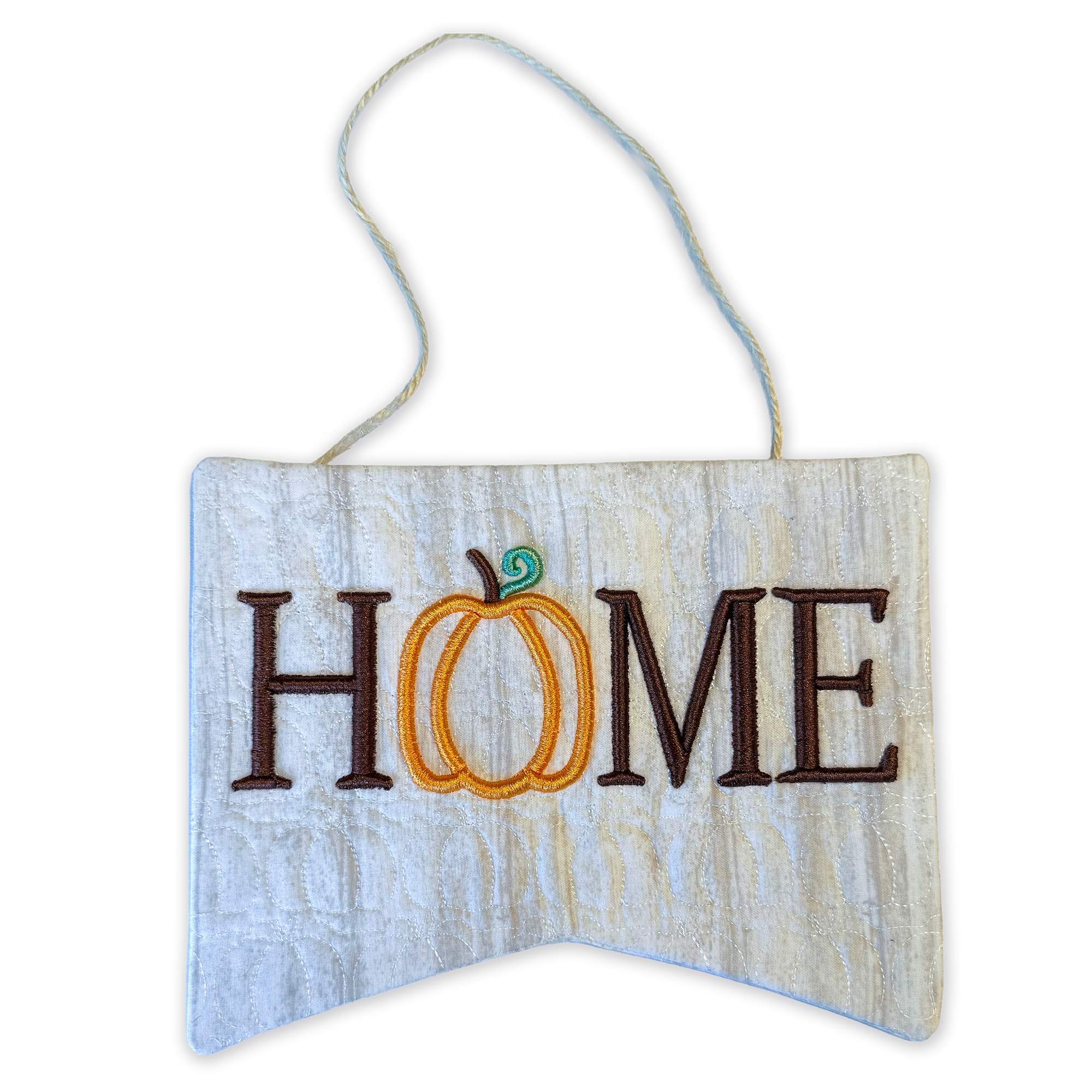 Pumpkin Home Banner In the Hoop Machine Embroidery Design