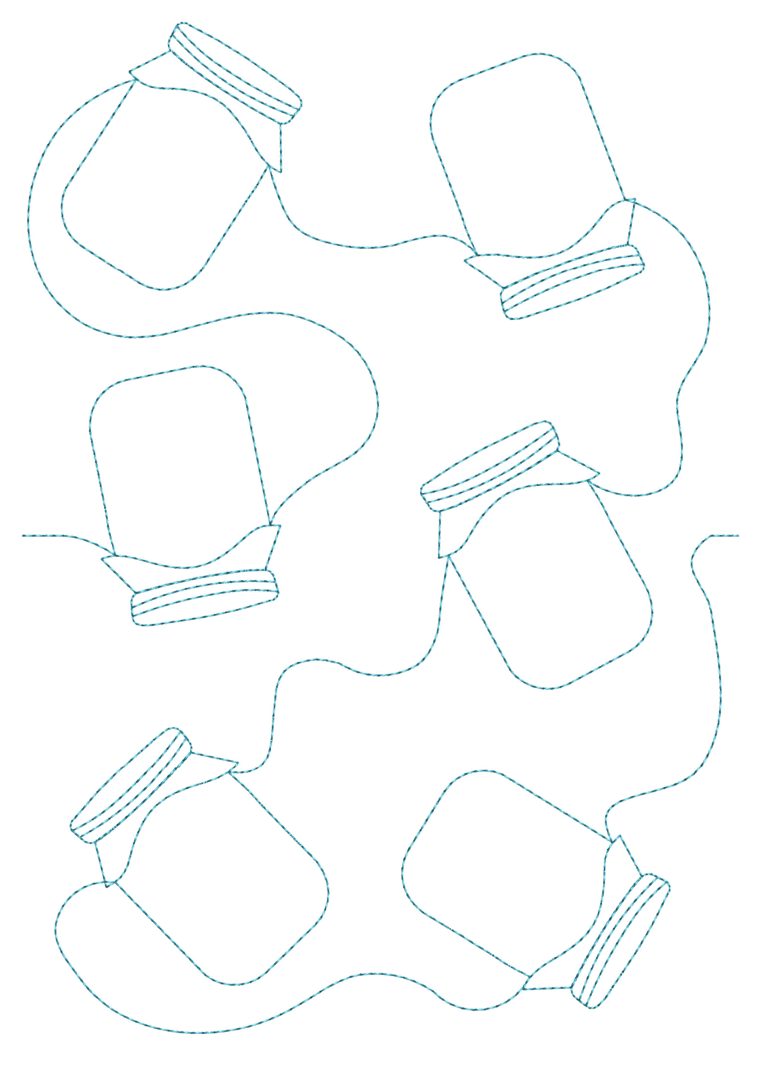 Mason Jar Edge-to-Edge Embroidery Machine Quilting Design