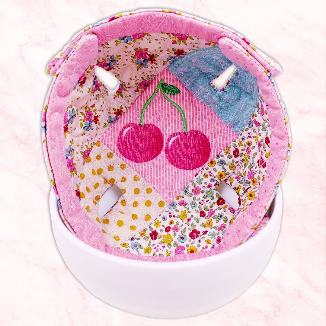 Microwave Quilted Bowl Cozies In the Hoop Machine Embroidery Design