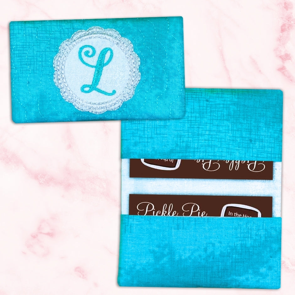 Monogrammed Card Case In the Hoop Machine Embroidery Design Set