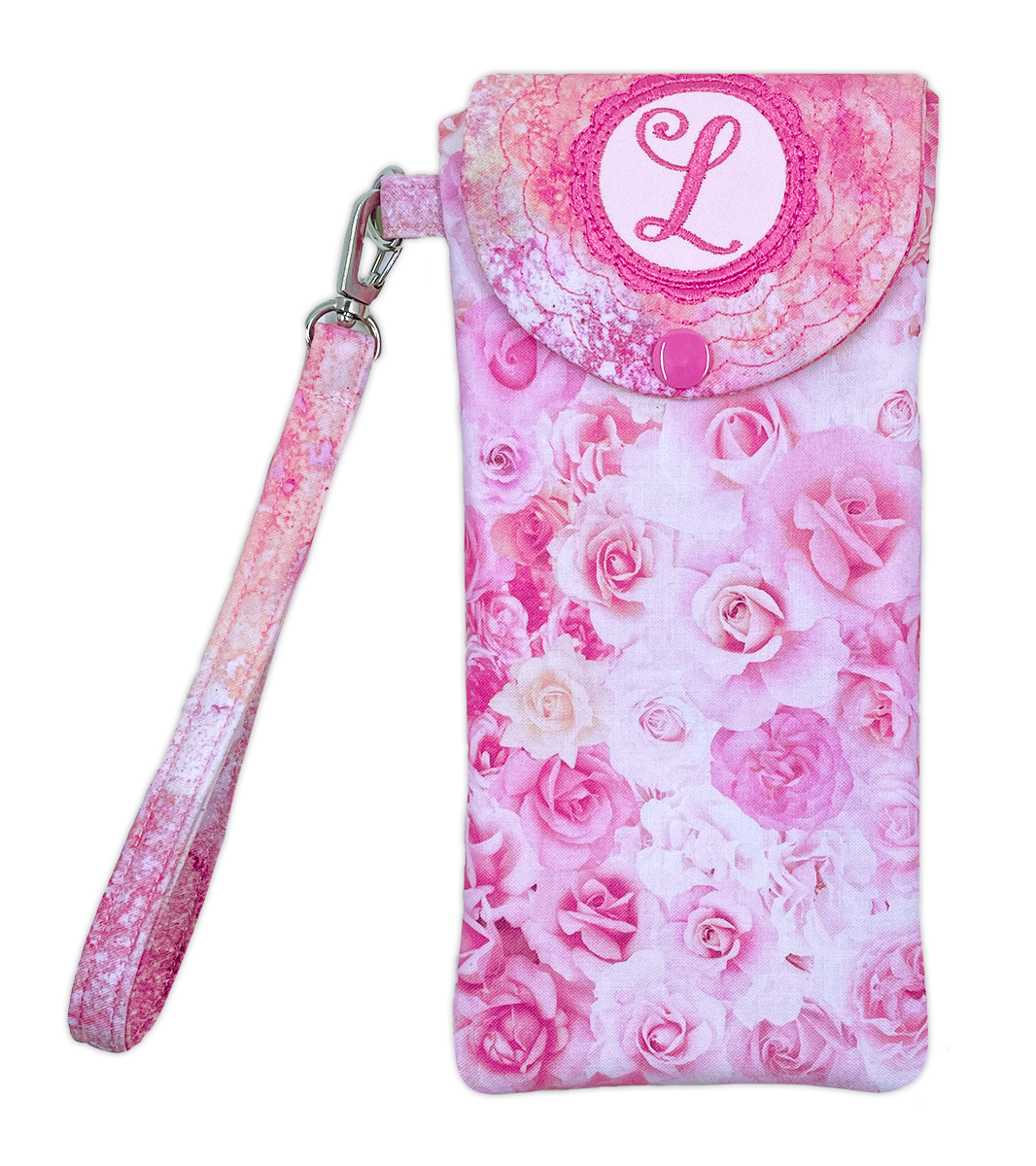 Monogrammed Wristlet Phone Cases Machine Embroidery Design Set