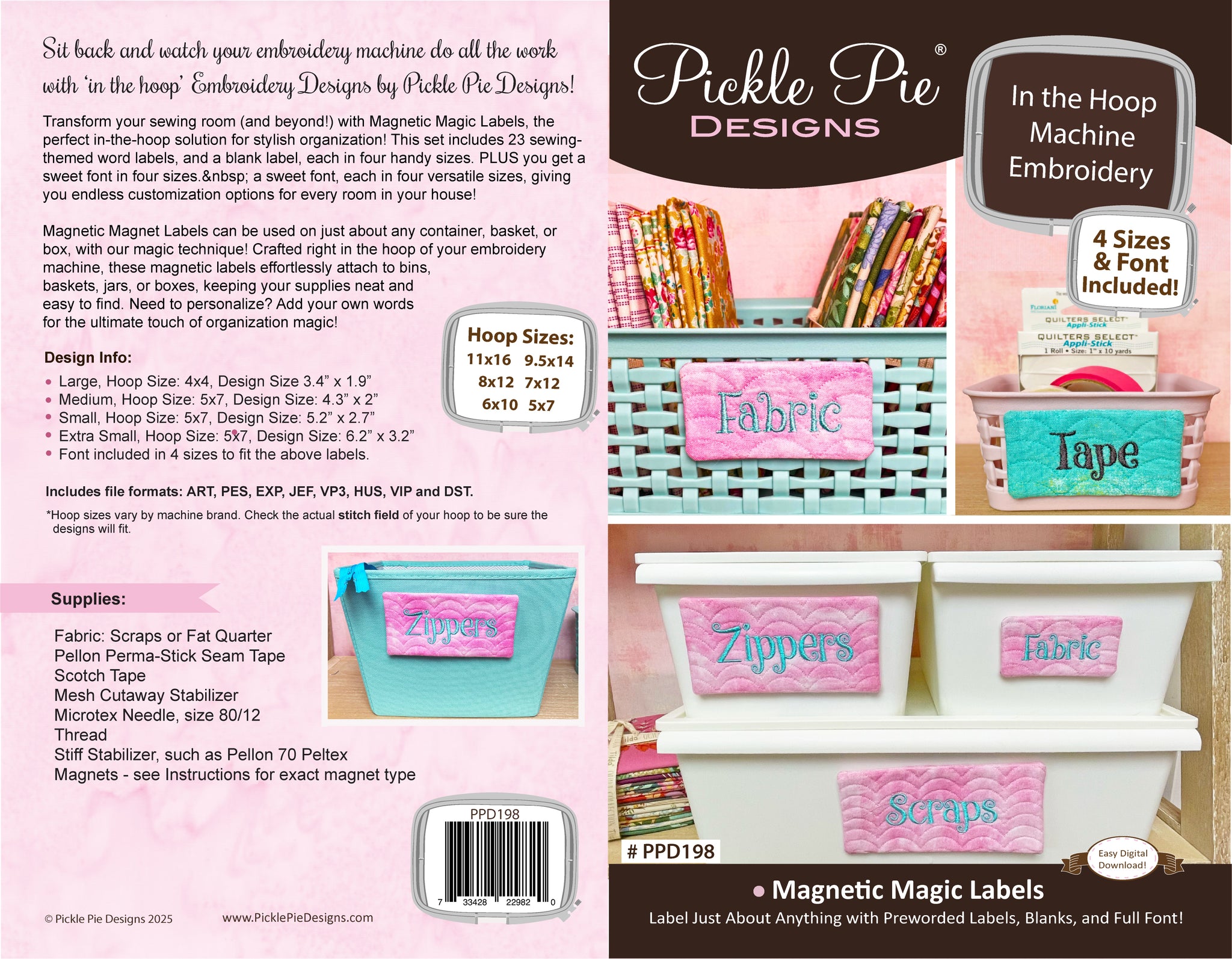 Magic Labels Magnetic Magic Labels In the Hoop ME Design Set - PicklePie Designs