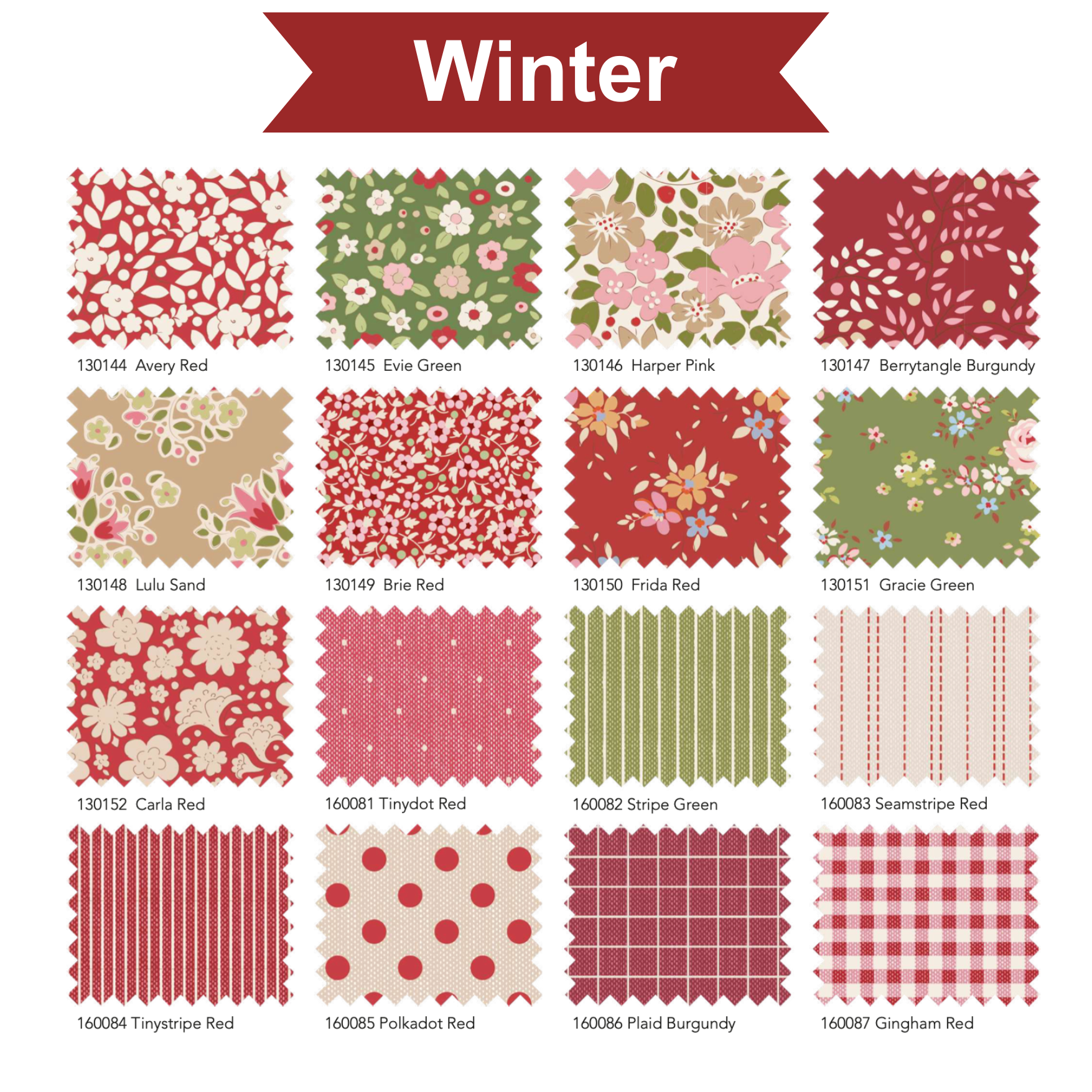 Tilda Creating Memories Fat Quarter Fabric Bundle: Winter Collection