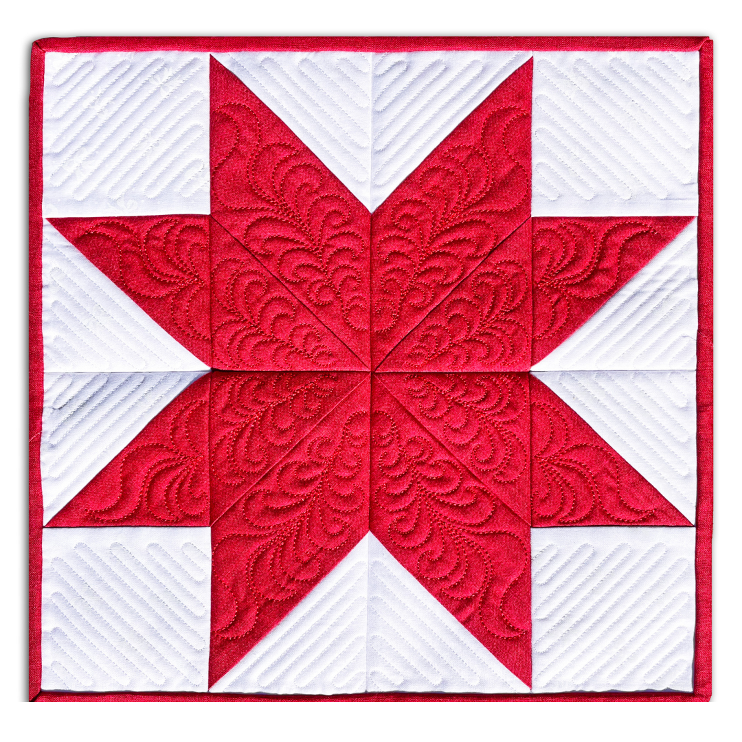 Poinsettia Quilt In-the-Hoop Machine Embroidery Set