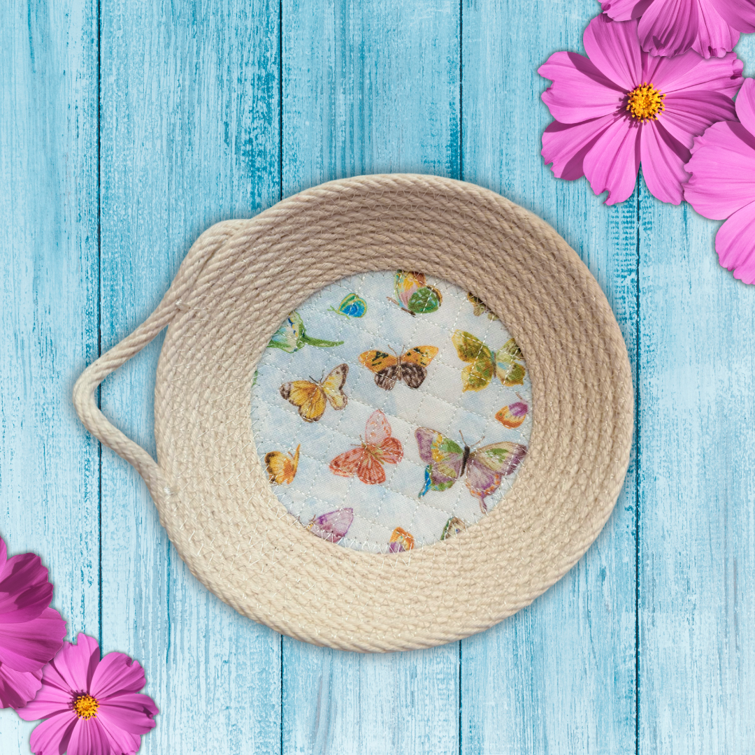 Pretty Posies Rope Bowl Bases In the Hoop Machine Embroidery Design Set