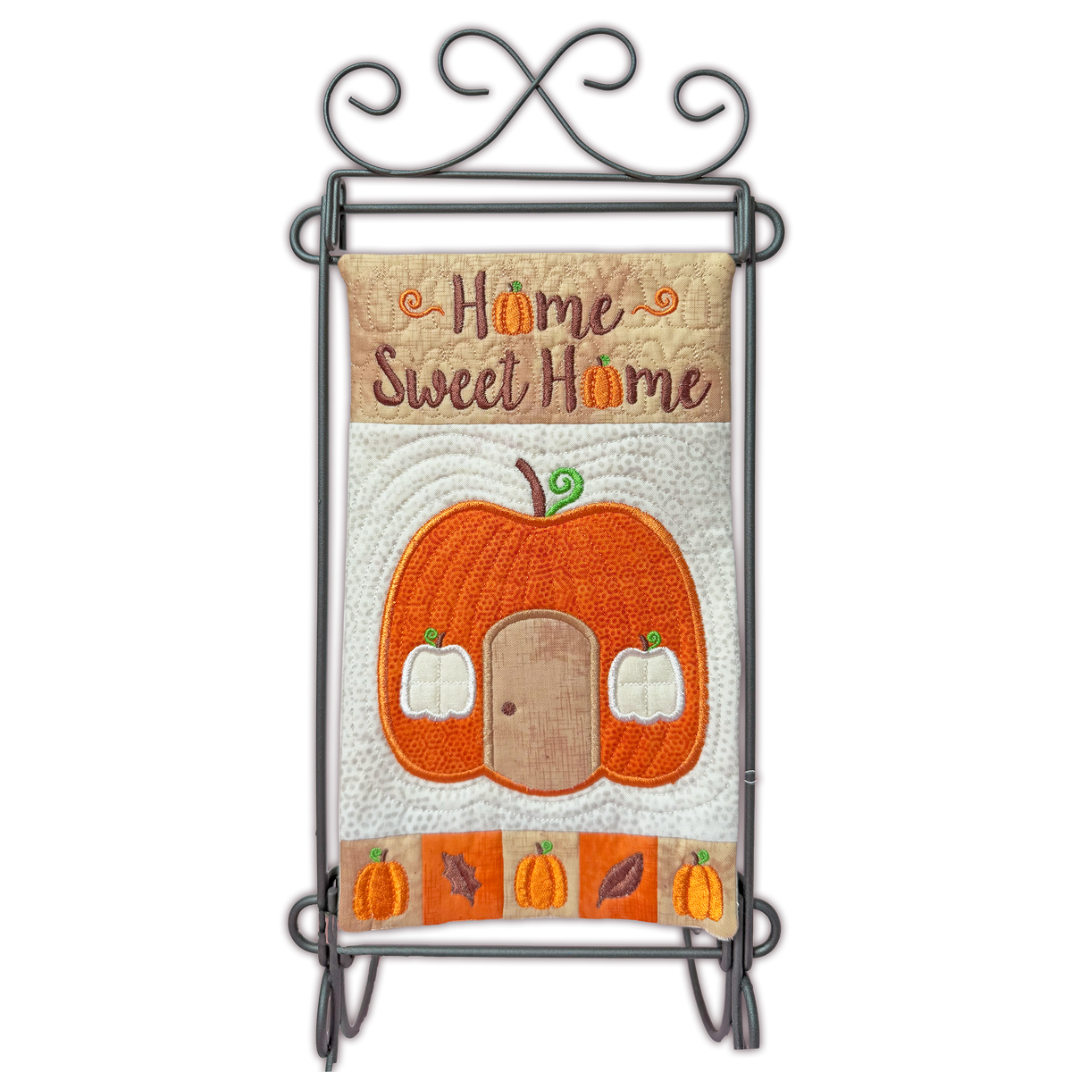 Pumpkin Home Sweet Home Banner In the Hoop Machine Embroidery Design Set