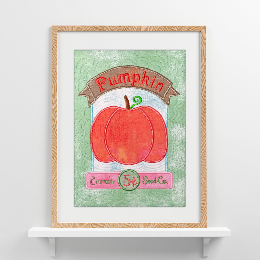 Pumpkin Seed Packets Wall Hanging In the Hoop Embroidery Design