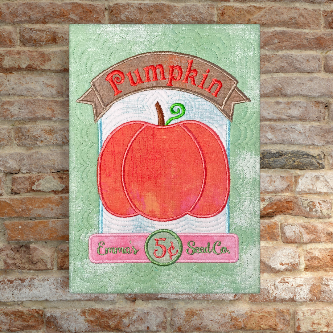 Pumpkin Seed Packets Wall Hanging In the Hoop Embroidery Design