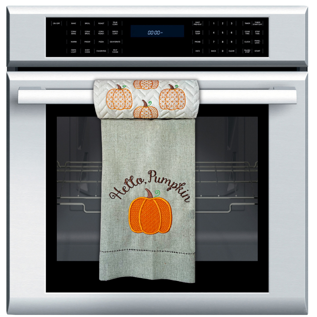 Hello Pumpkin Towel Toppers In-the-hoop Machine Embroidery Design