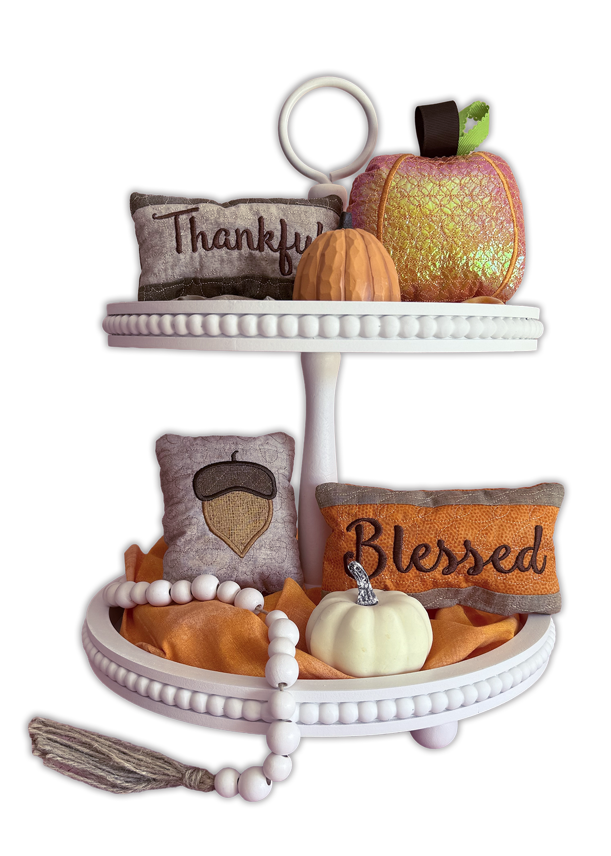 Mylar &amp; More Pumpkin Bowl Fillers + Tiered Tray Machine Embroidery Design Set