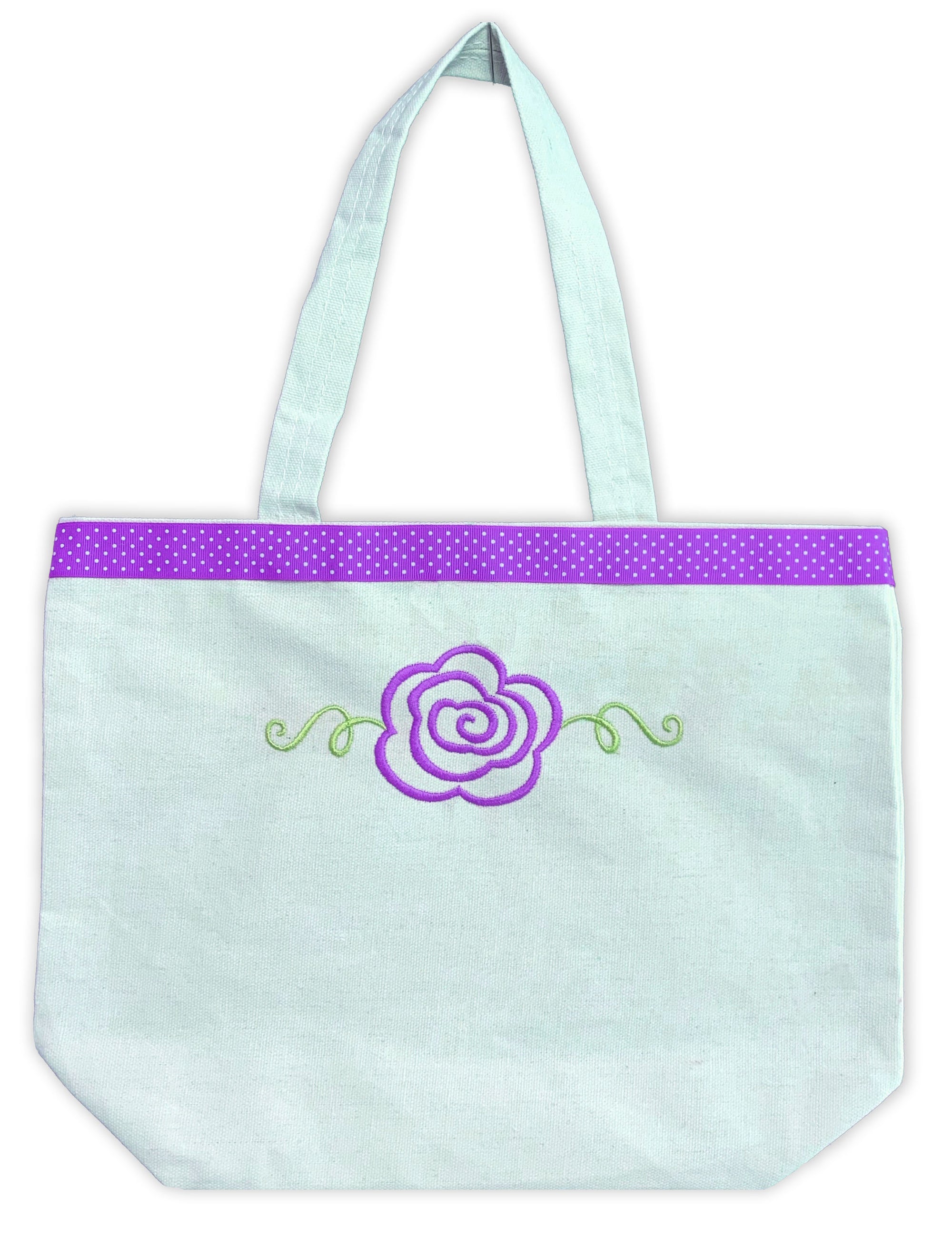 Easy as Pie Project: Rose Canvas Tote Applique Machine Embroidery Project