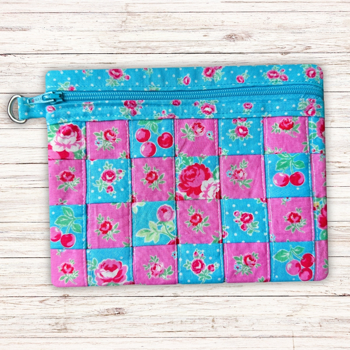 Quilty Cuties Patchwork Zipper Bag In-the-Hoop Machine Embroidery Design