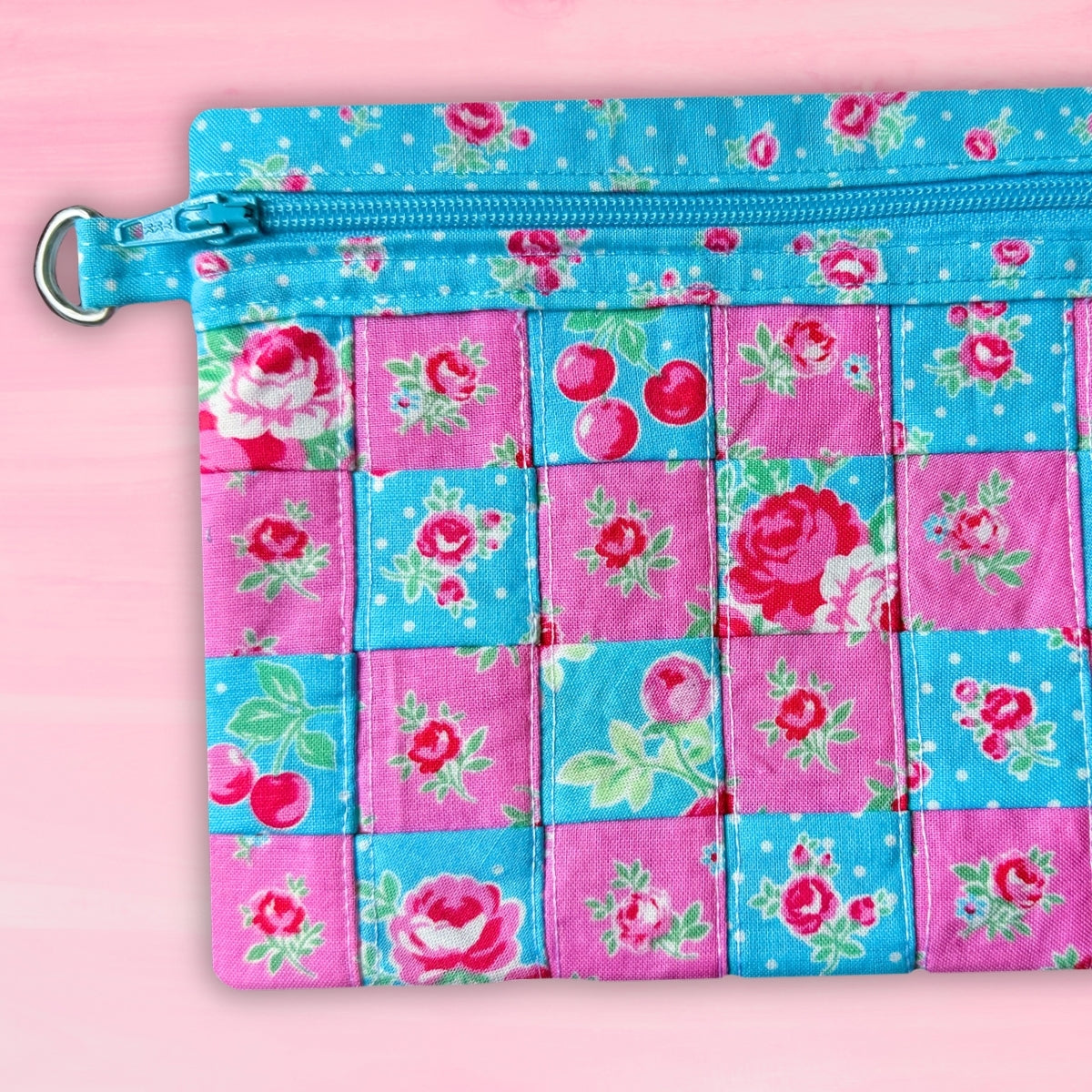 Quilty Cuties Patchwork Zipper Bag In-the-Hoop Machine Embroidery Design