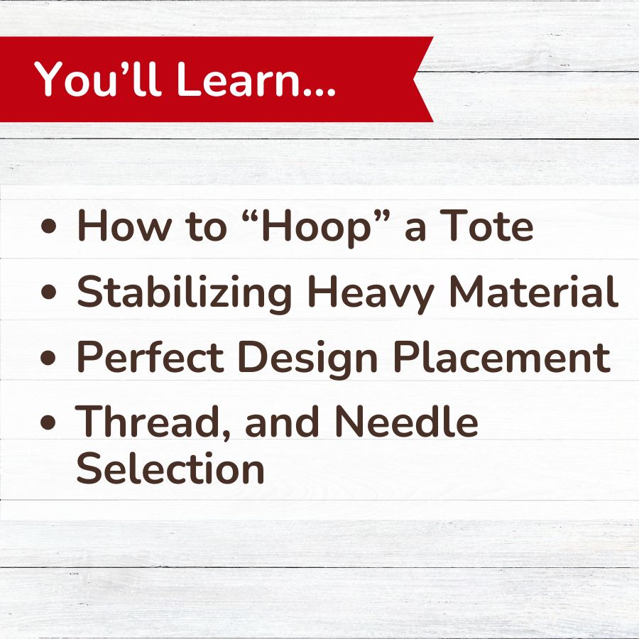 Easy as Pie Project: Rose Canvas Tote Applique Machine Embroidery Project