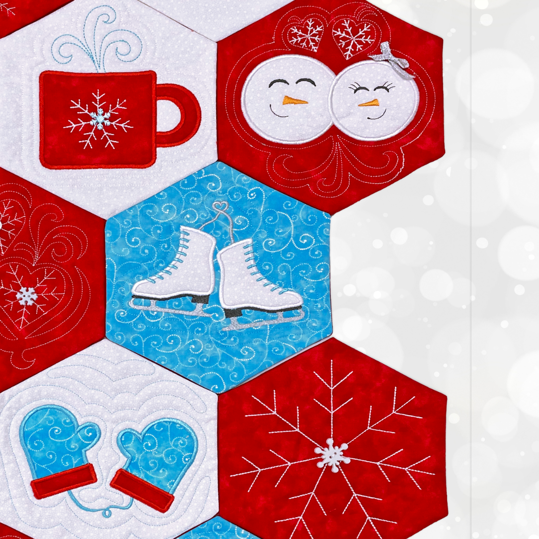Snow Date Hexi Quilt In the Hoop