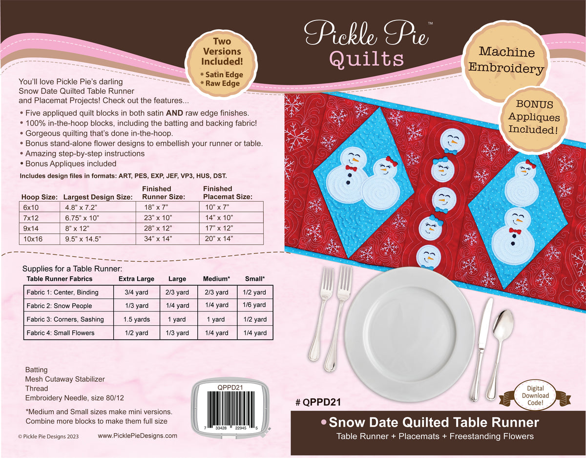 Dealer Only - Snow Date Quilt Table Runner
