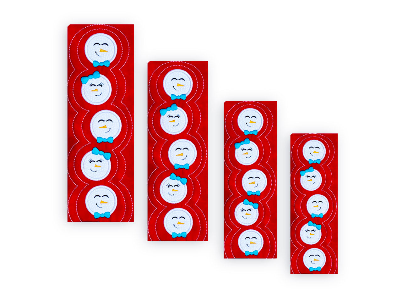 Snow Date Quilt Table Runner + Placemats In-the-Hoop Embroidery Design