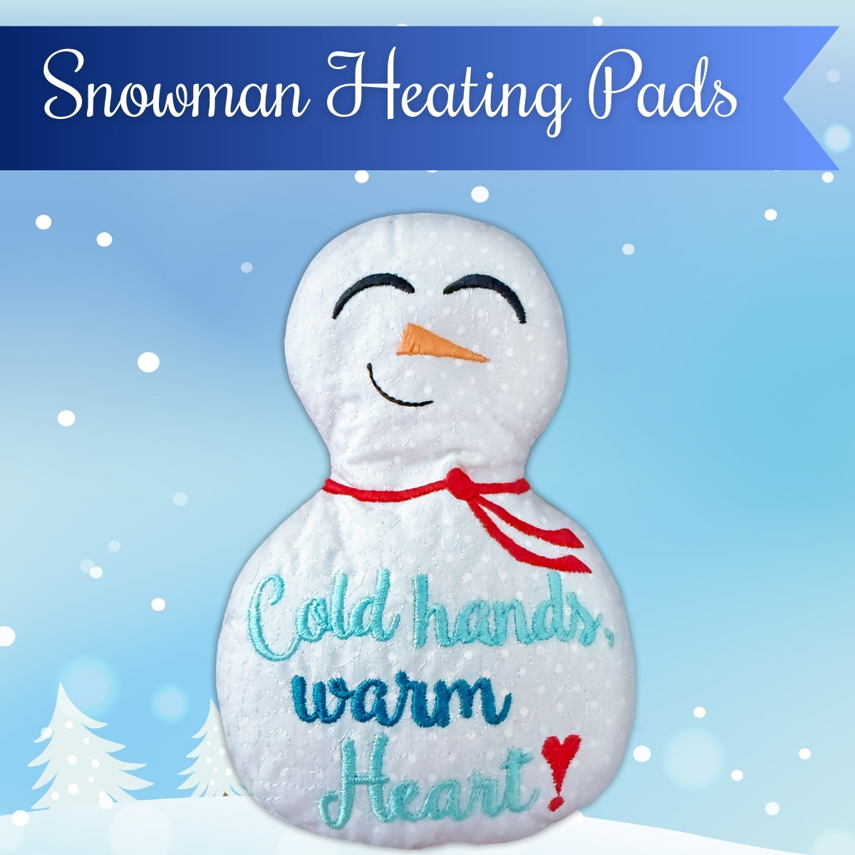 Snowman Heating Pad In-the-Hoop Machine Embroidery Design